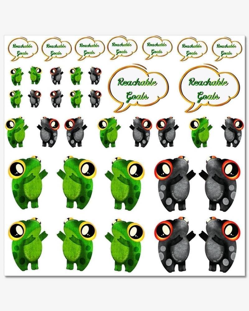 Reachable Goals Kawaii Frog Stickers Sheets